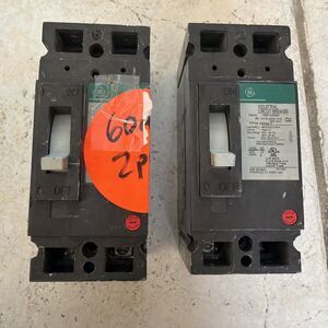 Lot of 2 GE TEB122050 TEB122060 50A 60A 2 Pole Industrial Circuit Breaker NOS